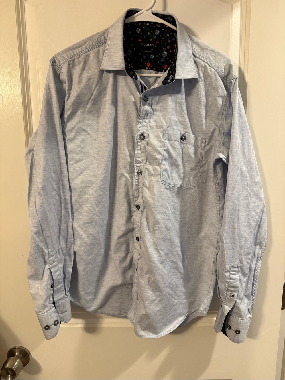 Bugatchi Pale Blue Men's Long-Sleeve Button-Down Shirt